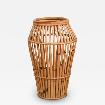 Umbrella Stand In Light Finish Wicker Italy 1970