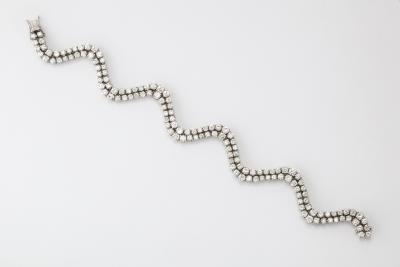 Undulating Diamond and White Gold Bracelet