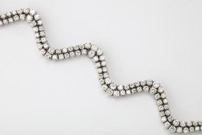 Undulating Diamond and White Gold Bracelet