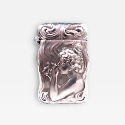 Unger Brothers Art Nouveau Match Safe with Ethereal Nymph Lighting Up