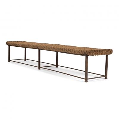Unique Artisan Steel Bench with Rope Seat
