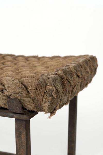 Unique Artisan Steel Bench with Rope Seat