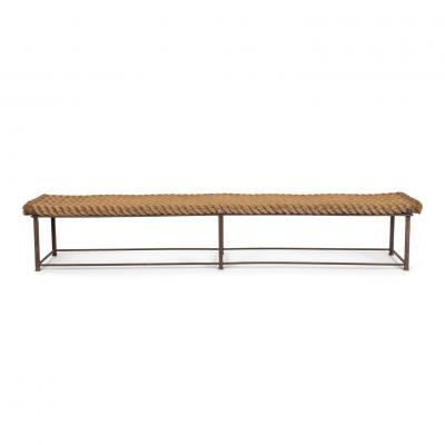 Unique Artisan Steel Bench with Rope Seat