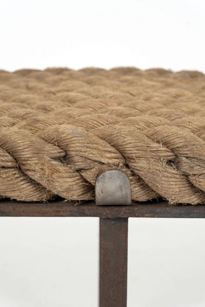 Unique Artisan Steel Bench with Rope Seat
