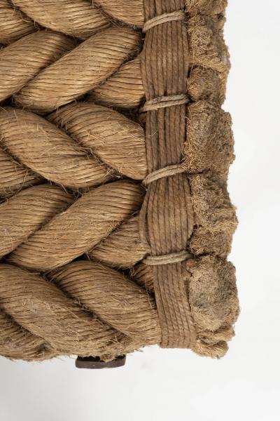 Unique Artisan Steel Bench with Rope Seat