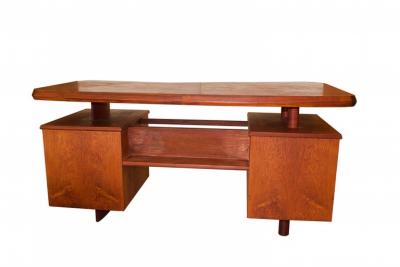 Unique French Modern Solid Rosewood Desk Pierre Chapo 1950s