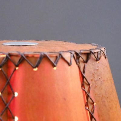 Unique Handcrafted Organic Wooden Ball Lamp and Handmade Shade Finland 1940s