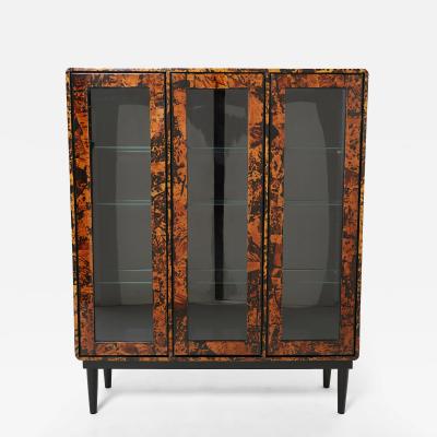 Unique Italian cabinet vitrine tortoise shells by Ottini Milano 1973