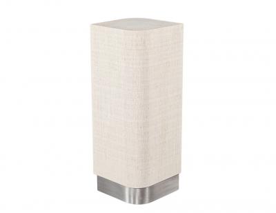 Unique Linen Wrapped Pedestal Stand with Metal Base