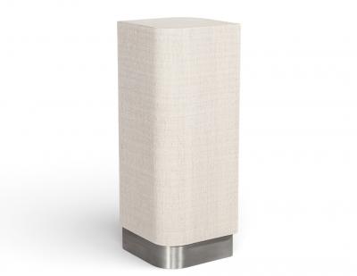 Unique Linen Wrapped Pedestal Stand with Metal Base