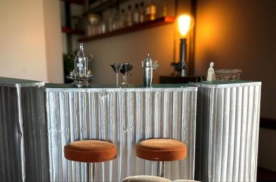 Unique Metal American Art Deco Bar