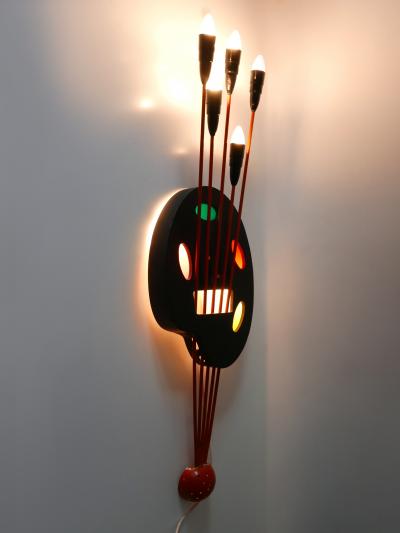 Unique Mid Century Modern Wall Fixture or Light Object Painting Board 1950s