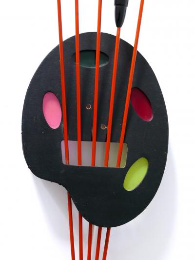 Unique Mid Century Modern Wall Fixture or Light Object Painting Board 1950s