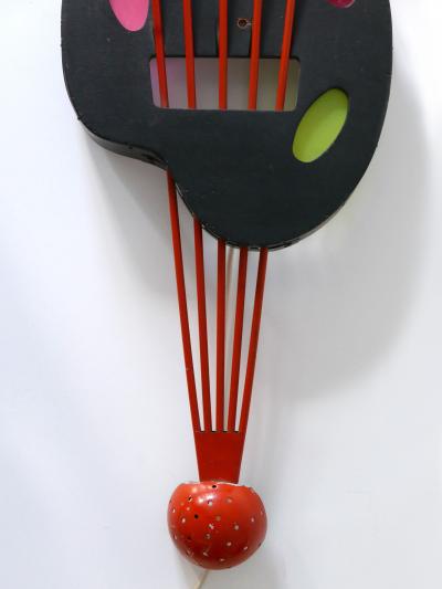 Unique Mid Century Modern Wall Fixture or Light Object Painting Board 1950s