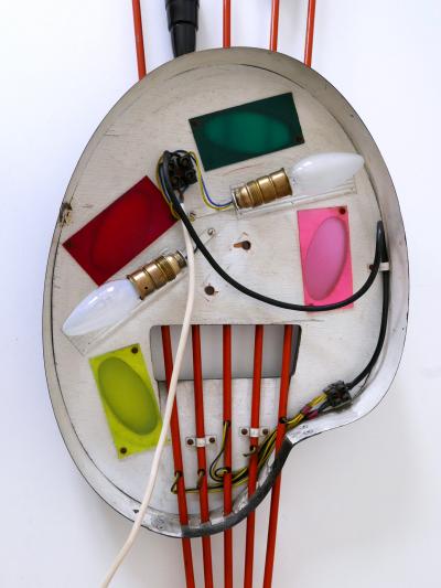 Unique Mid Century Modern Wall Fixture or Light Object Painting Board 1950s