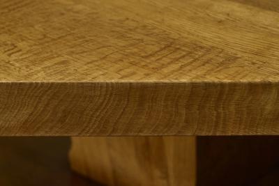 Unique Octagonal Coffee Table in Solid Oak with End Grain Wood 1950s