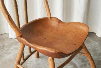 Unique Pair of Richard Lee Bathsheba Side Chairs in Oak and Hazel UK 1994