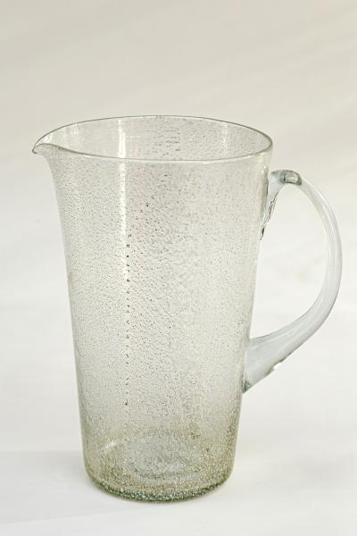 Unique Set Of 8 Modern Italian Murano Silver Blown Cups With Carafe