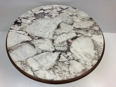 Unique Steel Base and Marble Top Coffee Table