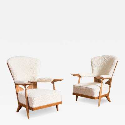 Unique Walnut Italian Arm Chairs