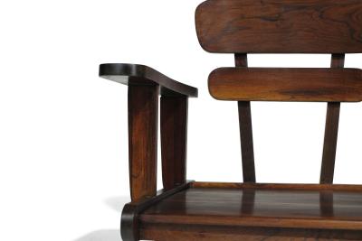 Uniquely Sculptural Pair of Brazilian Modern Rosewood Lounge Chairs