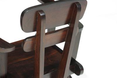 Uniquely Sculptural Pair of Brazilian Modern Rosewood Lounge Chairs