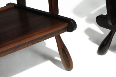 Uniquely Sculptural Pair of Brazilian Modern Rosewood Lounge Chairs