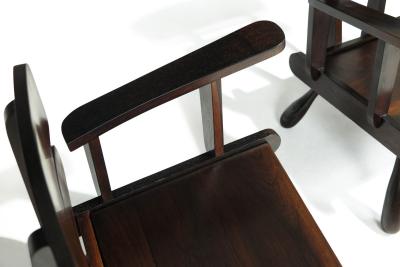 Uniquely Sculptural Pair of Brazilian Modern Rosewood Lounge Chairs