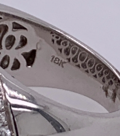 Unisex White Gold 18 Karat 10 Carat Diamond Cluster Ring 10 7 Grams