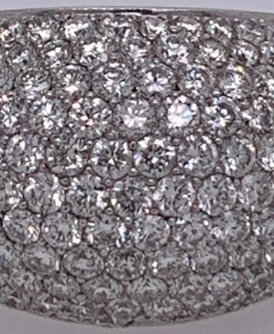 Unisex White Gold 18 Karat 10 Carat Diamond Cluster Ring 10 7 Grams