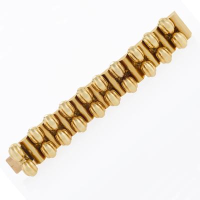 Universal Gen ve Mid 20th Century Wide Gold Bracelet