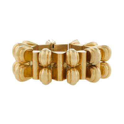 Universal Gen ve Mid 20th Century Wide Gold Bracelet