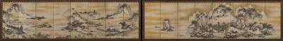 Unkoku Toyo 17th Century Japanese Screen View of West Lake by Unkoku Toyo