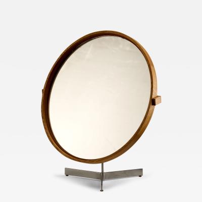 Uno Osten Kristiansson Oak and Metal Dressing Table Mirror by Uno and sten Kristiansson Sweden 1960s