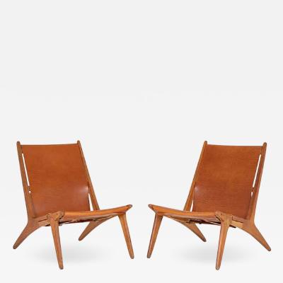 Uno Osten Kristiansson Pair of Rare Hunting Chairs 204 by Uno O sten Kristiansson for Luxus Sweden