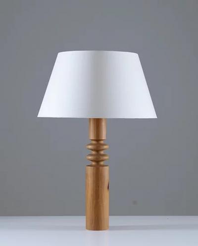 Uno Osten Kristiansson Pair of Scandinavian Midcentury Table Lamps in Pine by Luxus