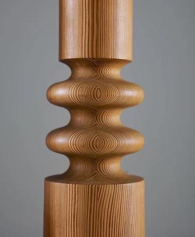 Uno Osten Kristiansson Pair of Scandinavian Midcentury Table Lamps in Pine by Luxus