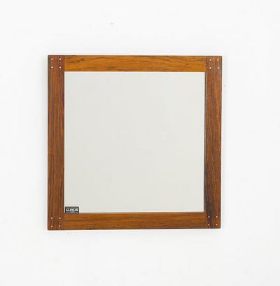 Uno Osten Kristiansson Round Mirror in Rosewood by Uno sten Kristiansson for Luxus