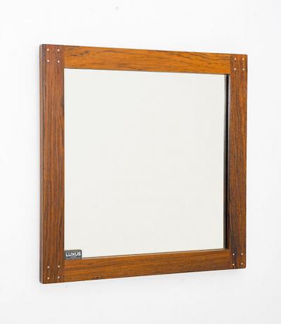 Uno Osten Kristiansson Round Mirror in Rosewood by Uno sten Kristiansson for Luxus