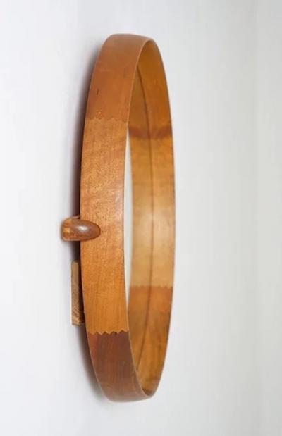 Uno Osten Kristiansson Round Swedish Midcentury Mirror in Teak by Uno O sten Kristiansson for Luxus