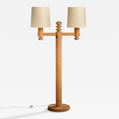 Uno Osten Kristiansson Uno Kristiansson Floor Lamp with Pine and Paper Sweden 1970s
