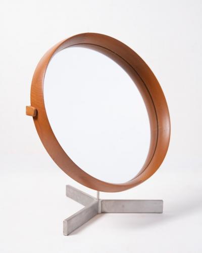 Uno Osten Kristiansson Uno and sten Kristiansson Teak Scandinavian Modern Table Mirror c 1975
