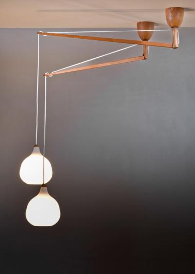 Uno Osten Kristiansson Uno sten Kristiansson pair of ceiling lamps for Luxus