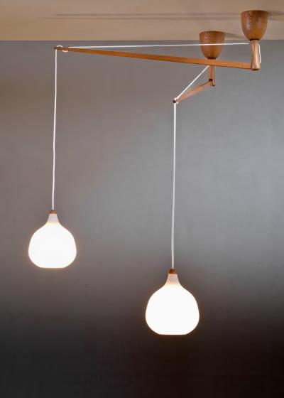 Uno Osten Kristiansson Uno sten Kristiansson pair of ceiling lamps for Luxus