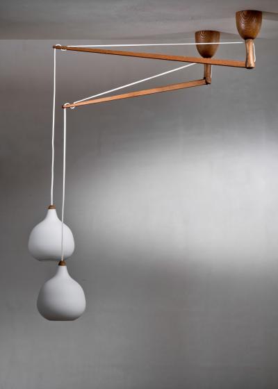 Uno Osten Kristiansson Uno sten Kristiansson pair of ceiling lamps for Luxus