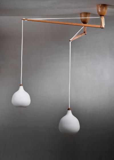 Uno Osten Kristiansson Uno sten Kristiansson pair of ceiling lamps for Luxus
