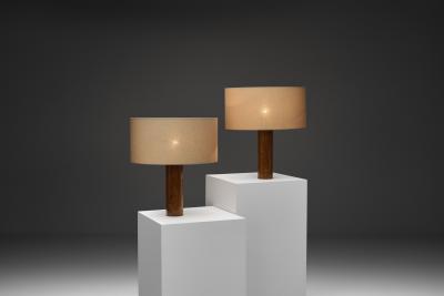 Uno Osten Kristiansson Wooden Table Lamps by Uno sten Kristiansson for Luxus Sweden Mid 20th C