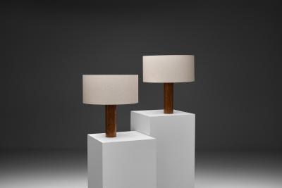 Uno Osten Kristiansson Wooden Table Lamps by Uno sten Kristiansson for Luxus Sweden Mid 20th C