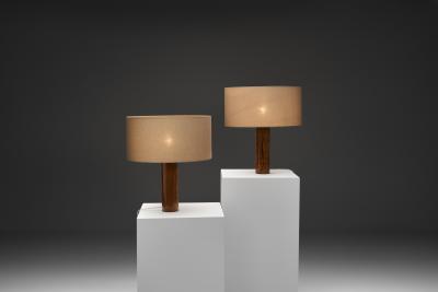 Uno Osten Kristiansson Wooden Table Lamps by Uno sten Kristiansson for Luxus Sweden Mid 20th C
