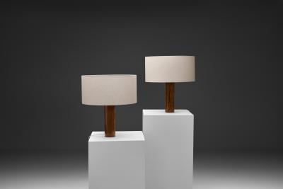 Uno Osten Kristiansson Wooden Table Lamps by Uno sten Kristiansson for Luxus Sweden Mid 20th C